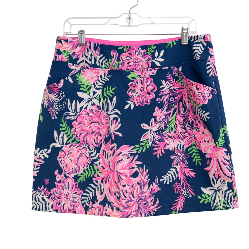 Lilly Pulitzer Luxletic Skort Sz 10 Flamingo Print Golf Tennis Skirt Athleisure